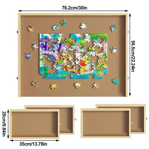 Foldable wooden jigsaw puzzle - wooden,